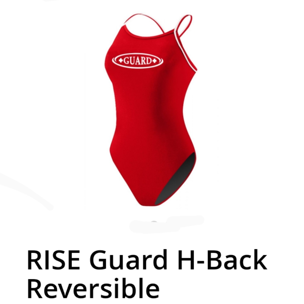 🆕 Rise Aquatics Reversible Guard H-Back Suit, Red/Navy, 36/M/10, New